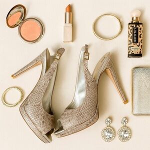 Donald J Pliner Women's Allie Slingback Pump Gold Retail $295!